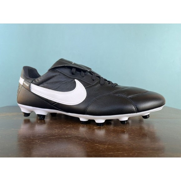 Nike Premier III FG Black/White Leather Soccer Cleats Men's Size 12 AT5889-010
